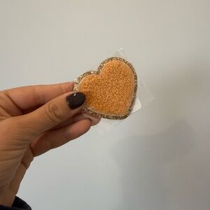 Stoney Clover Lane Heart-Shaped Patch with Tan and Silver